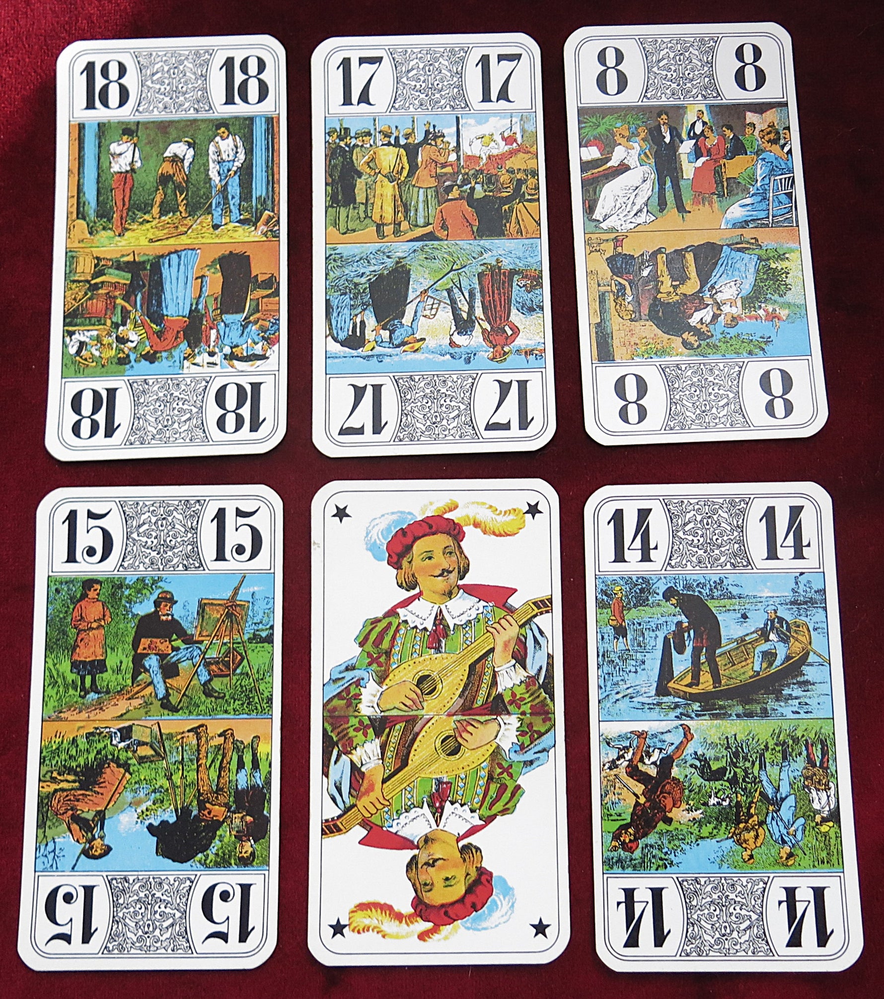 Tarot Grimaud avec couvercle en plastique – Jeu de tarot français classique des années 1980/90 – Édition collector