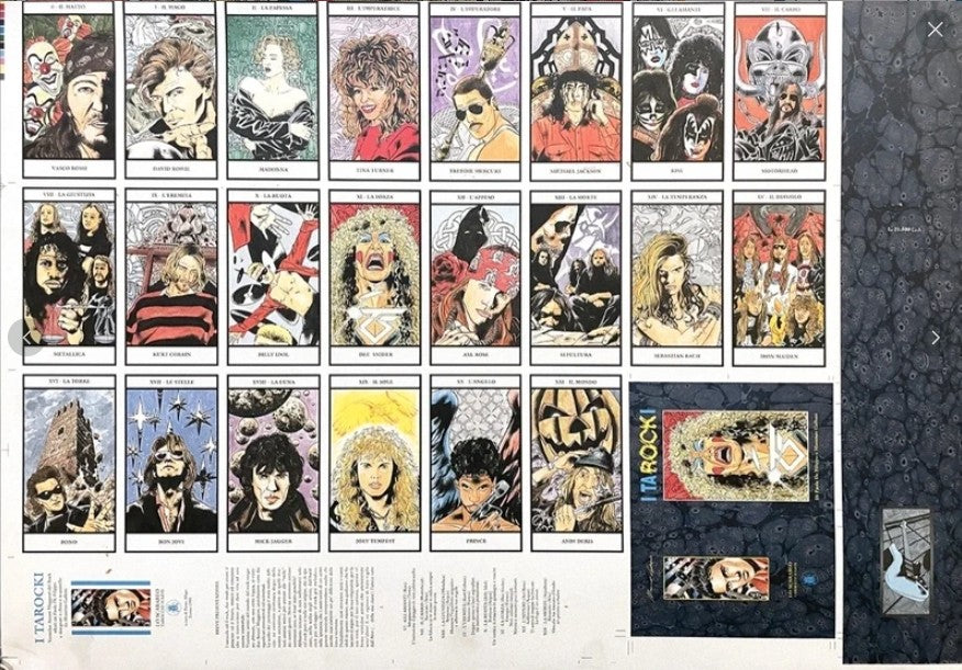 1995 I Ta Rock I Uncut Printing Sheet – Bowie, Mercury, Jackson, Cobain & More