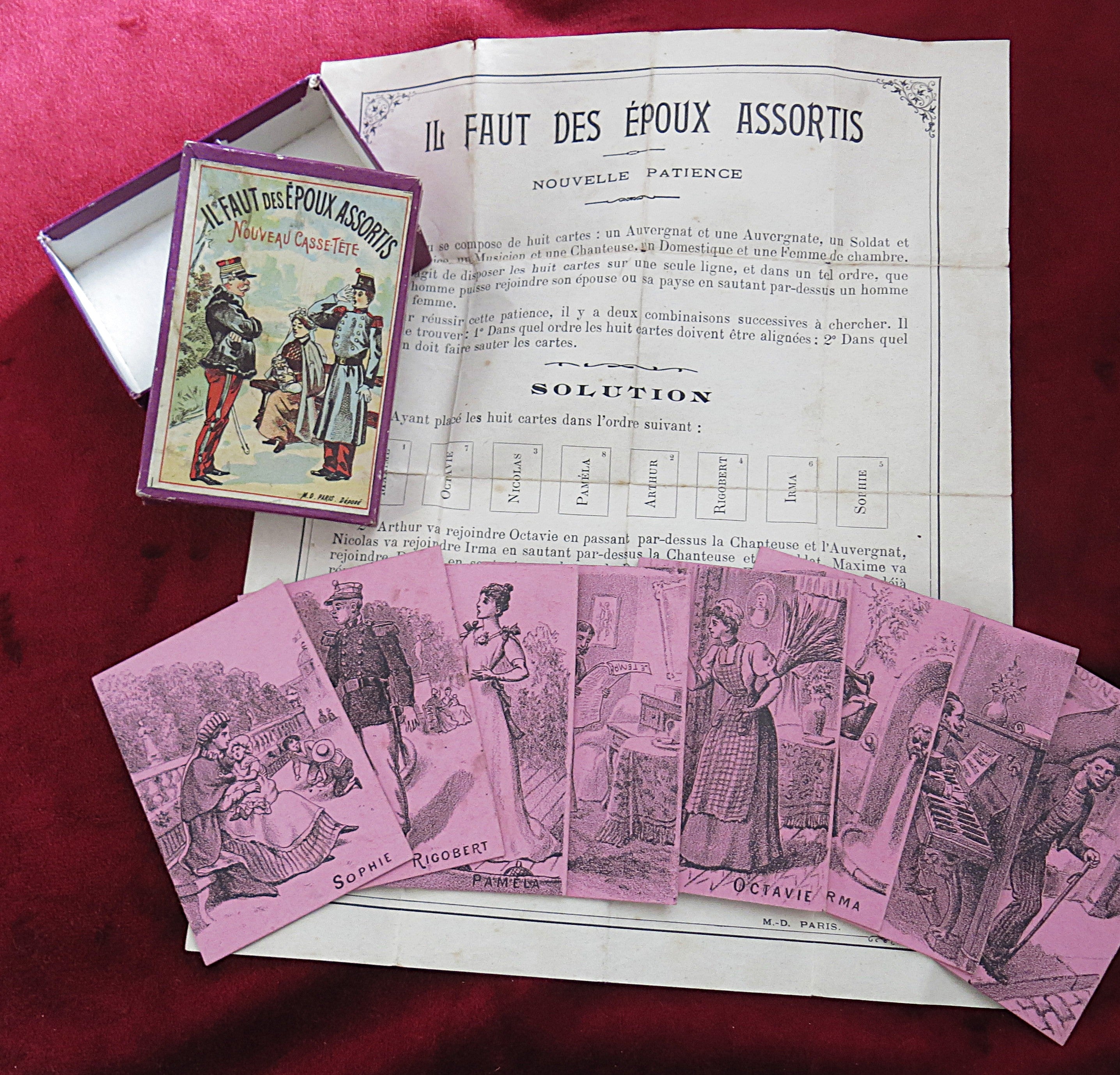 Il Faut des Époux Assortis – Antique French Parlour Puzzle Game (c.1880–1900)