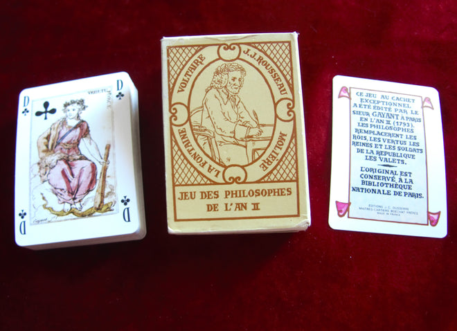 Philosophers in history deck of cards - Jeu Des Philosophes de L’An II (1793) - playing cards - vintage deck of cards