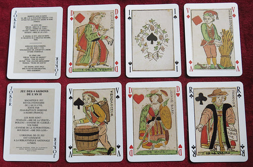 Cartes à jouer révolutionnaires françaises – Jeu des 4 Saisons de l'An II – Jeu SCELLÉ