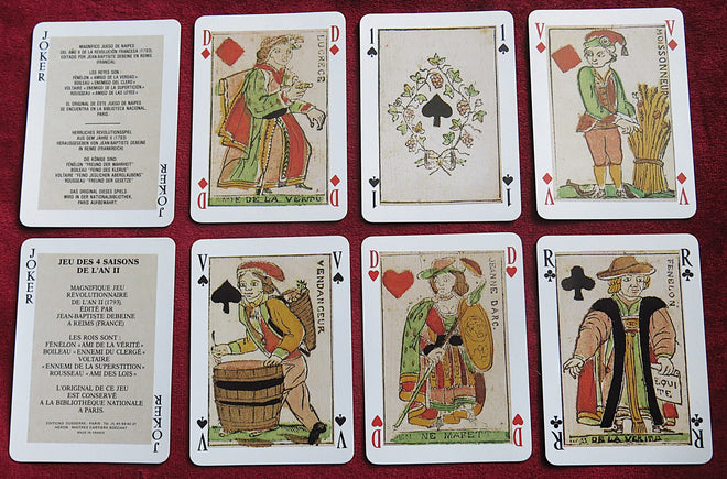 Cartes à jouer révolutionnaires françaises – Jeu des 4 Saisons de l'An II – Jeu SCELLÉ