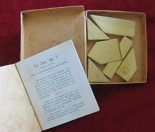 The Game of 7 | Vintage French Wooden Puzzle Game | Circa Mid-20th Century | Complete with Booklet and Box