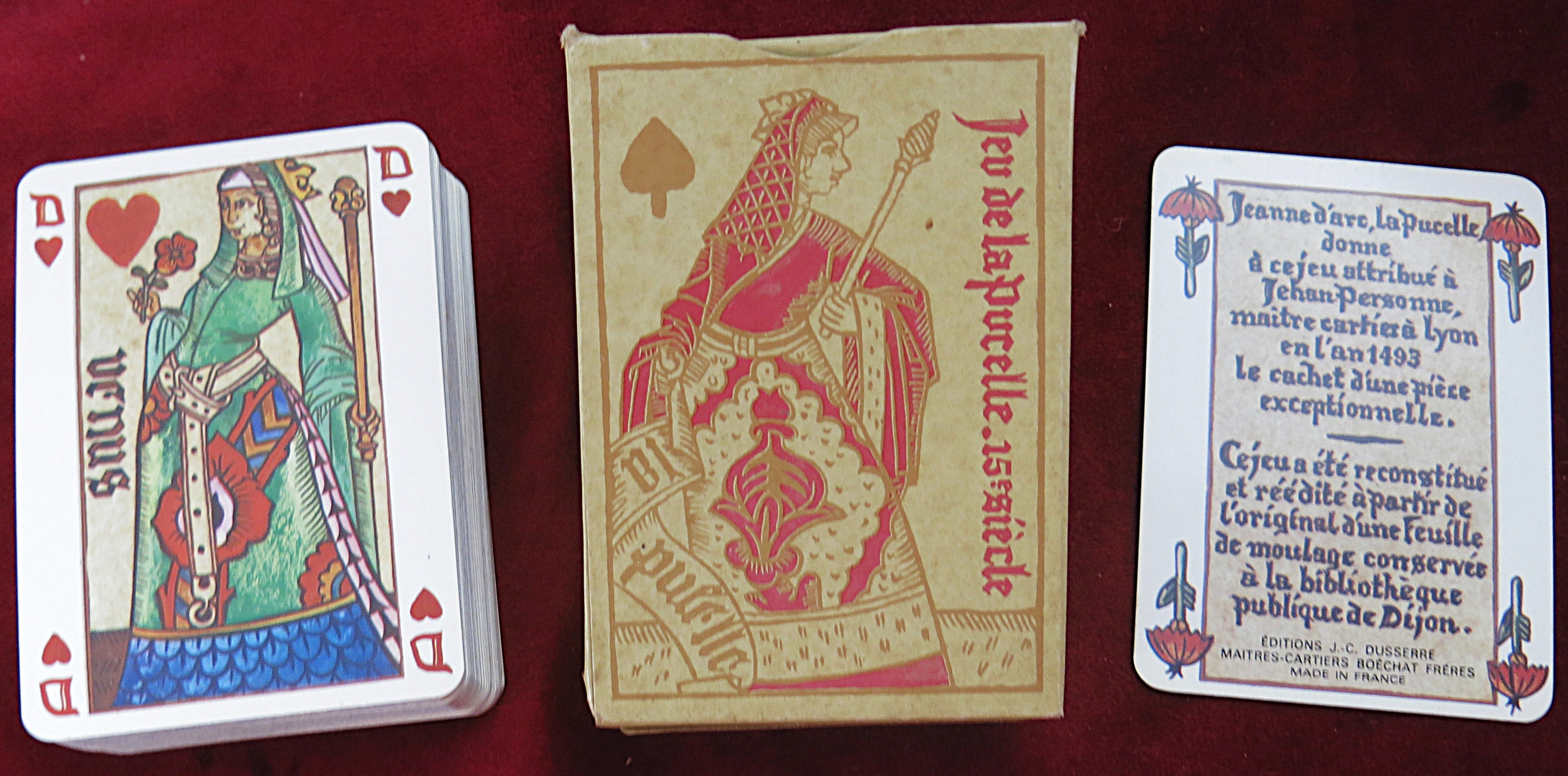 Jeu de la Pucelle (Jeanne d’Arc) – J.C. Dusserre 1970s – Reproduction of the 1493 Lyon Deck – Made in France
