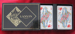 Coffret de cartes vintage Lanvin Paris – Élégantes cartes à jouer de la haute couture française des années 80 – 2 jeux de cartes