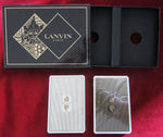 Coffret de cartes vintage Lanvin Paris – Élégantes cartes à jouer de la haute couture française des années 80 – 2 jeux de cartes
