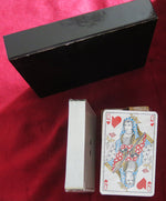 Coffret de cartes vintage Lanvin Paris – Élégantes cartes à jouer de la haute couture française des années 80 – 2 jeux de cartes