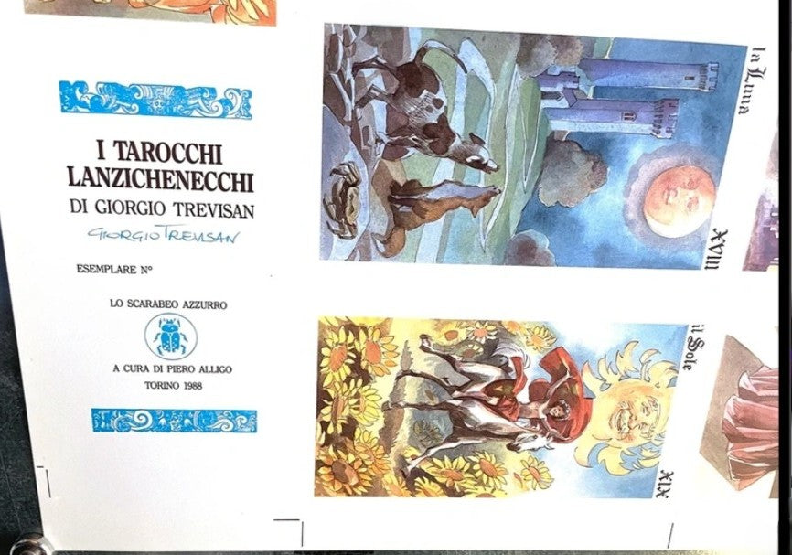 1988 Lanzichenecchi Tarot Uncut Sheet Poster – Giorgio Trevisan – Lo Scarabeo