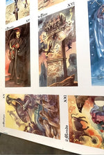 1988 Lanzichenecchi Tarot Uncut Sheet Poster – Giorgio Trevisan – Lo Scarabeo