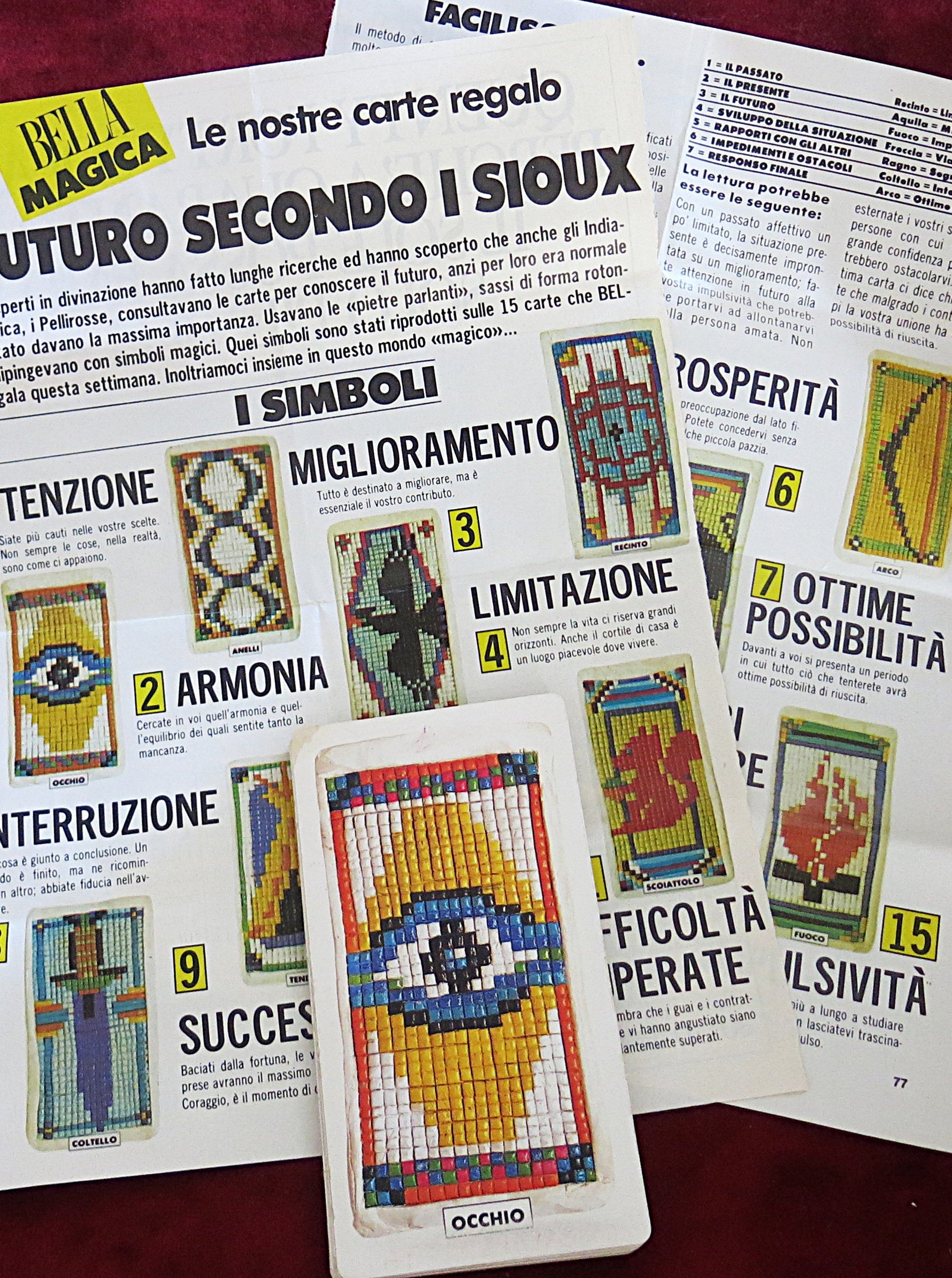 Le Carte Tarocchi Sioux – Anna Bella / Bella Magica – Vintage Italian Fortune Cards