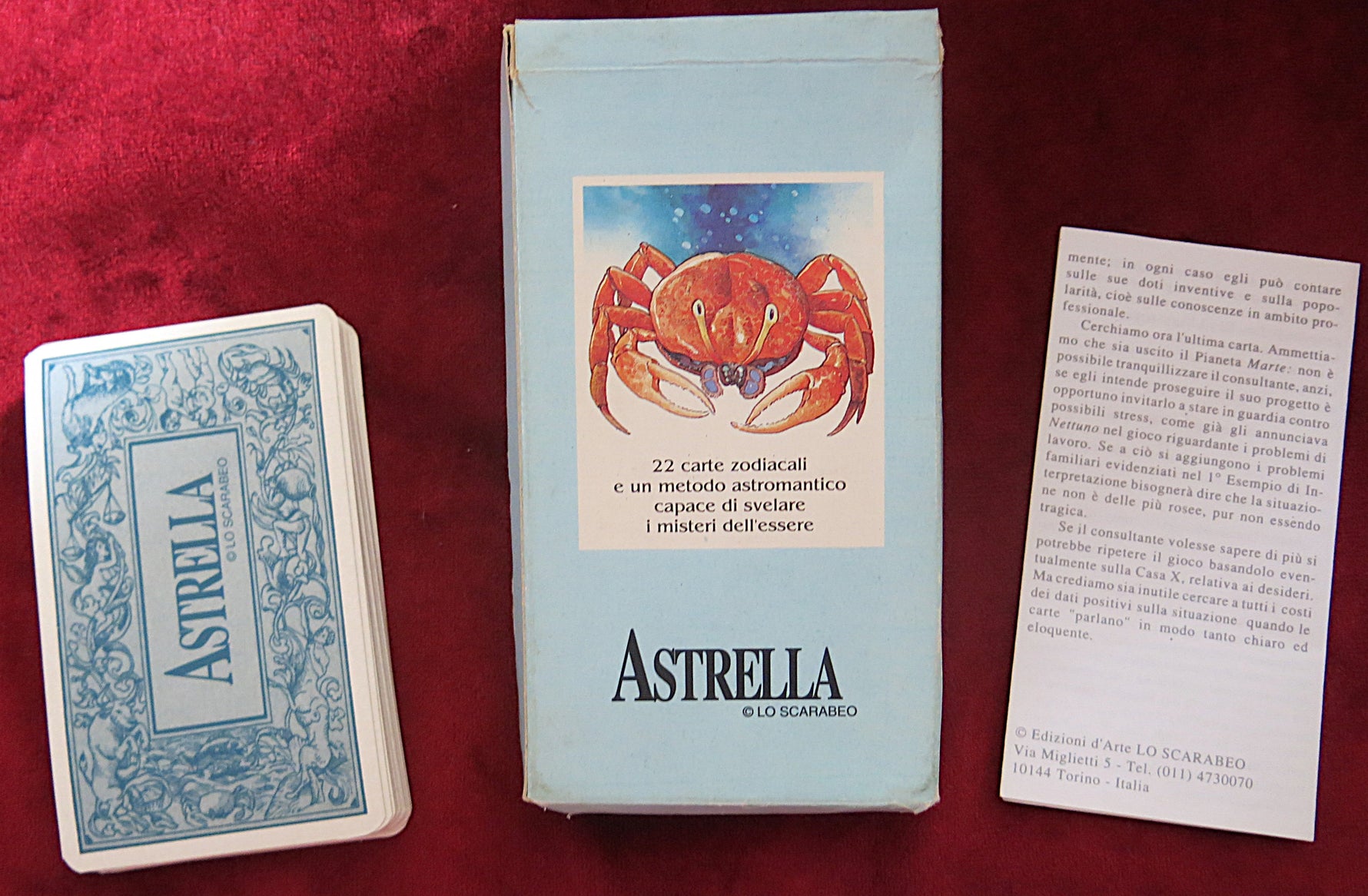 Astrella Zodiac Oracle : Le Carte dello Zodiaco – Oracle astromantique italien – années 1980