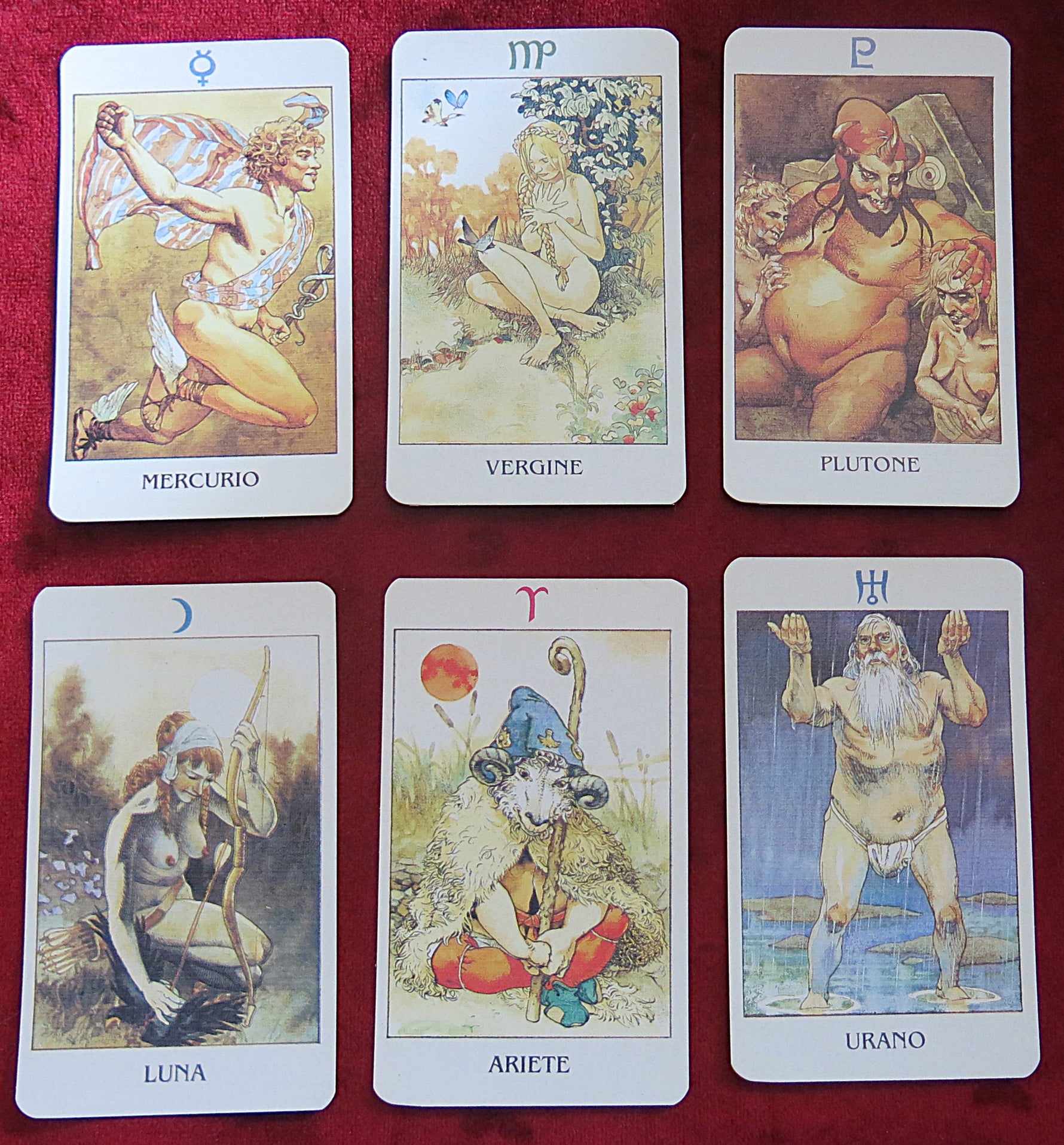 Astrella Zodiac Oracle : Le Carte dello Zodiaco – Oracle astromantique italien – années 1980