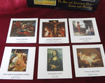 Dusserre, memory game, art history game, vintage French cards, artists and paintings, Van Gogh, Leonardo da Vinci, Monet, Picasso, Rembrandt, Botticelli, Toulouse-Lautrec, Cézanne, collectible game, 1990s, educational card game, made in France.