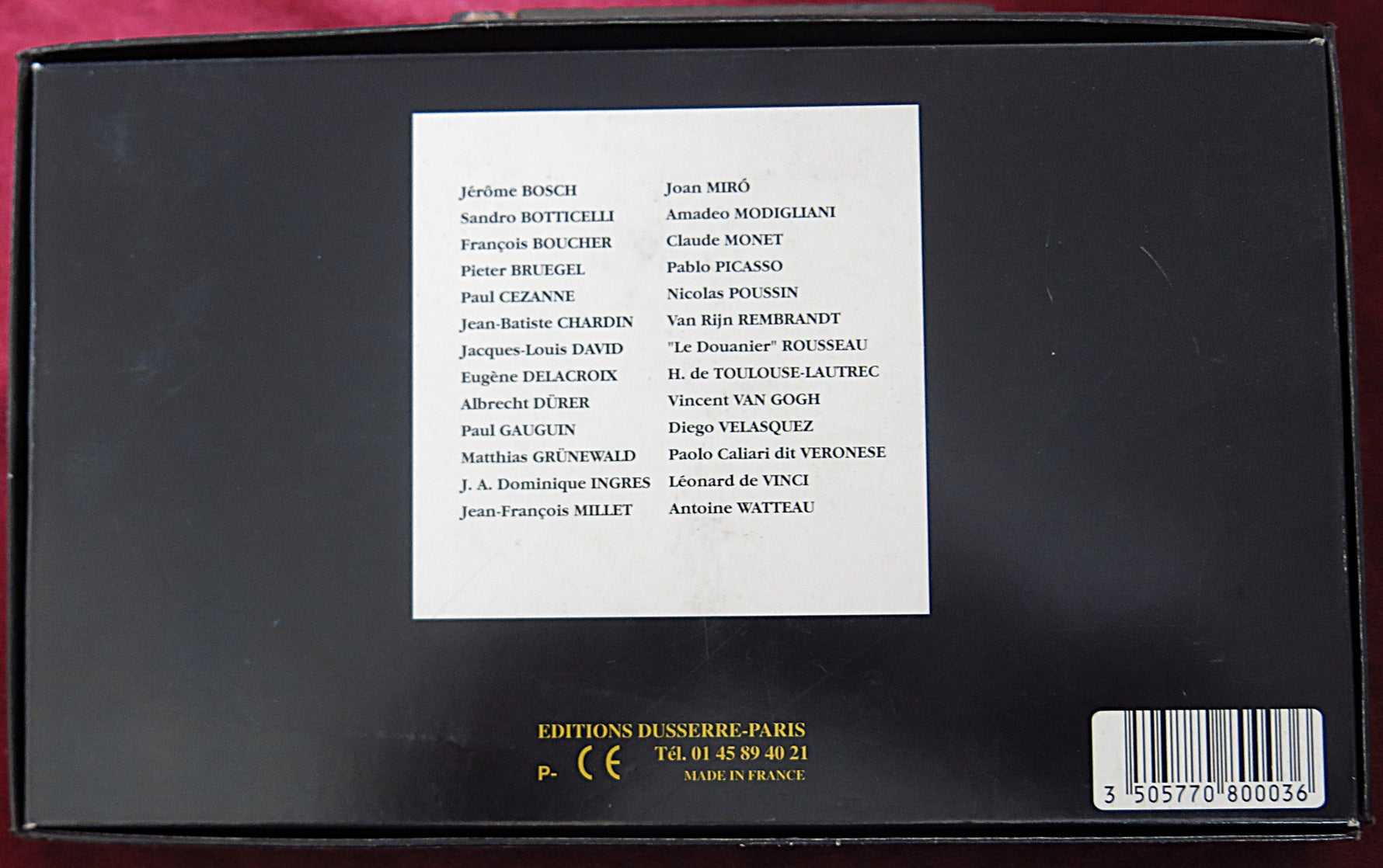 Vintage 90s Memory Game – Jeu des Paires et d’Associations – Dusserre Paris – Artists & Paintings – Van Gogh, Da Vinci, Monet, Picasso