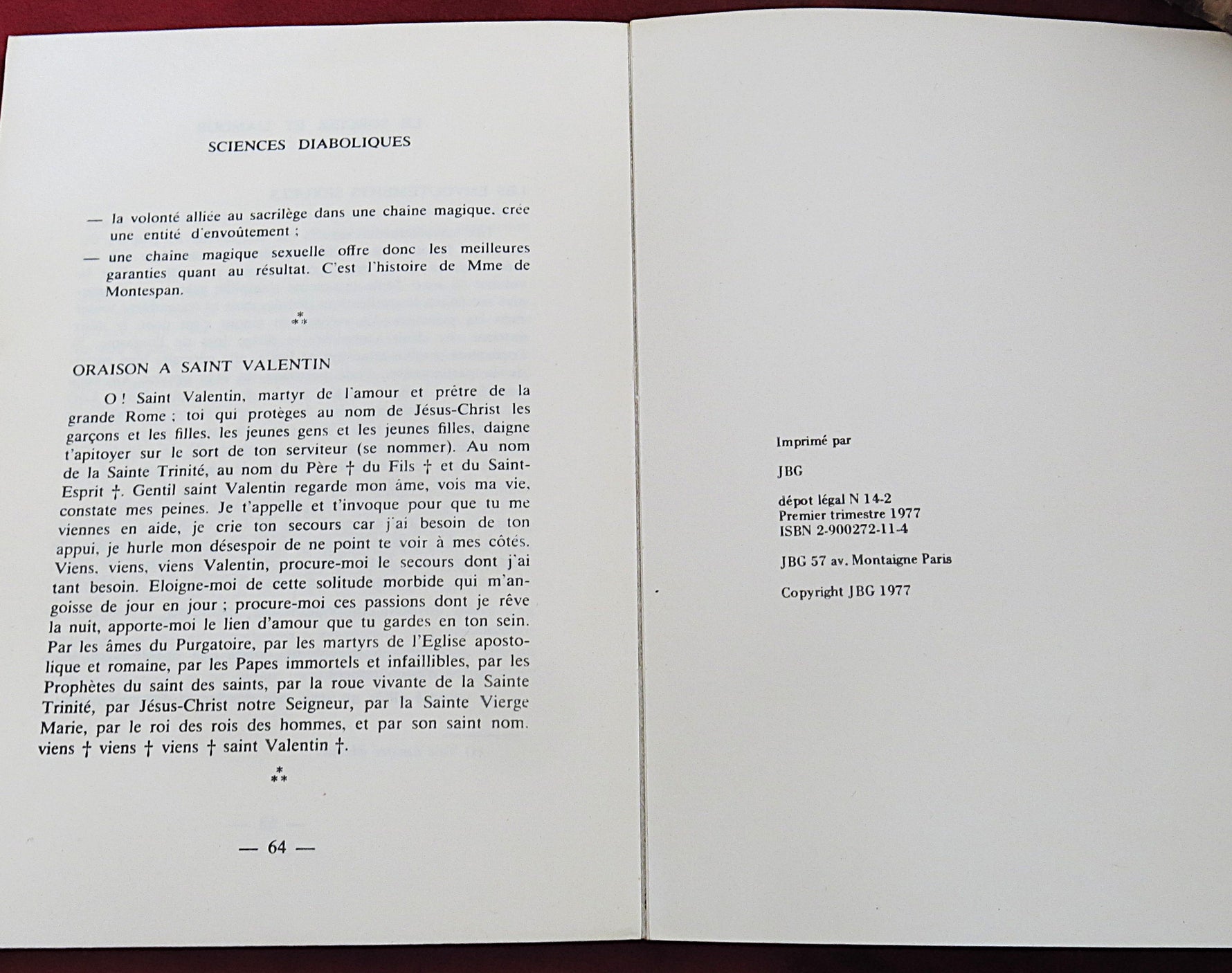 Le Sorcier et l’Amour 1977 – Rare Esoteric Booklet – Sortilèges d'amour de sorcellerie française