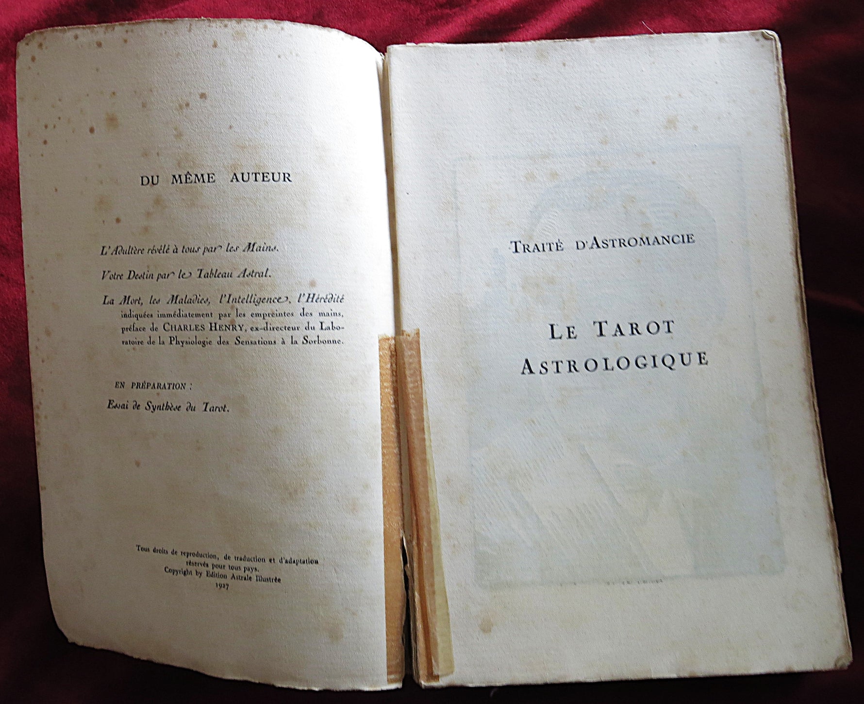 Le Tarot Astrologique (1927) – Georges Muchery, Rare Numbered French Occult Book