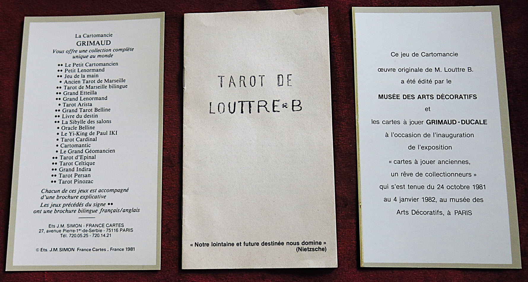 Extremely Rare Tarot de Louttre B – 1981 Exhibition Deck - Very Hard to Find Tarot