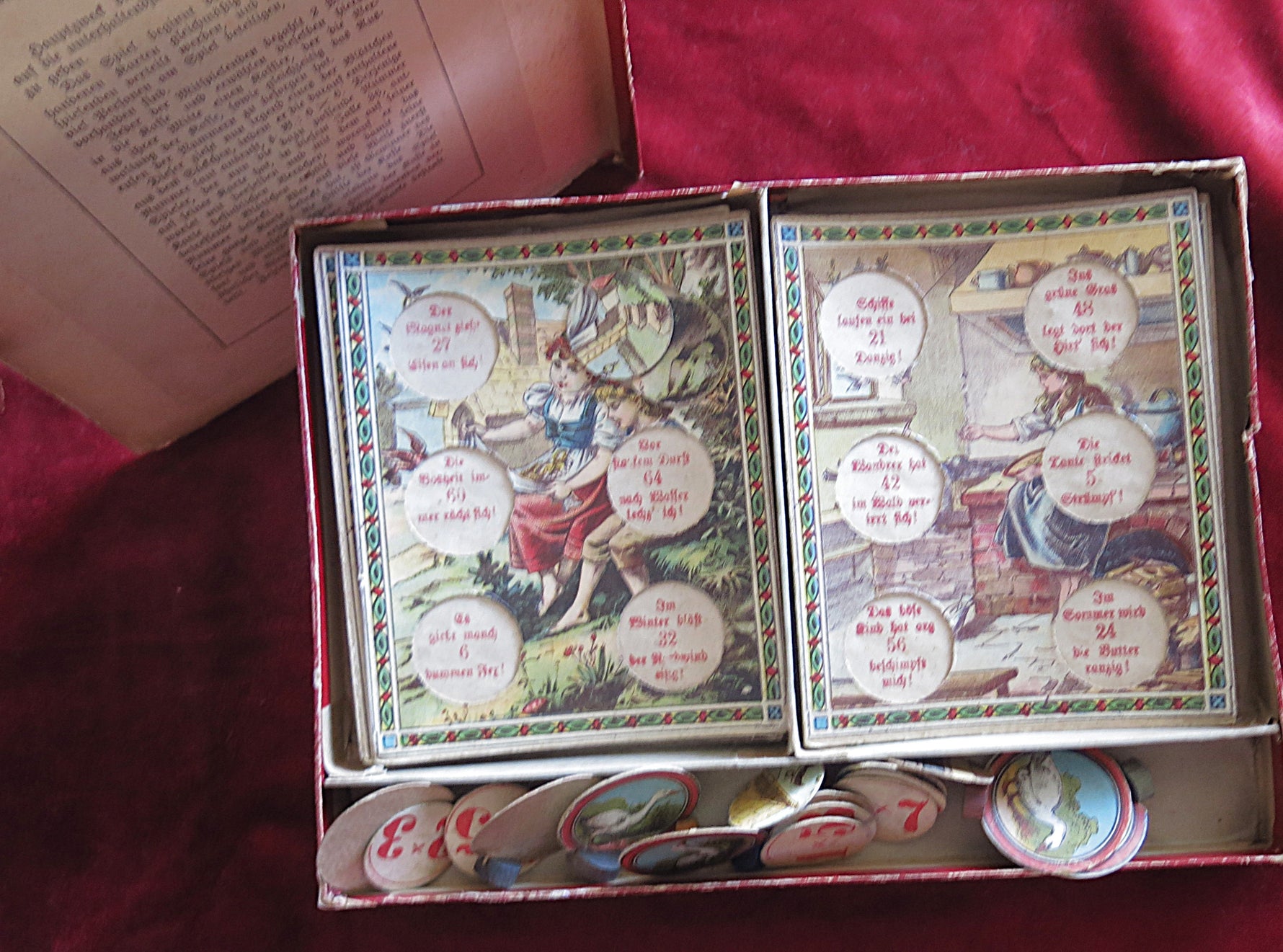 (1890s) Antique German Comic Multiplication Game – Lustiges Ein-Mal-Eins