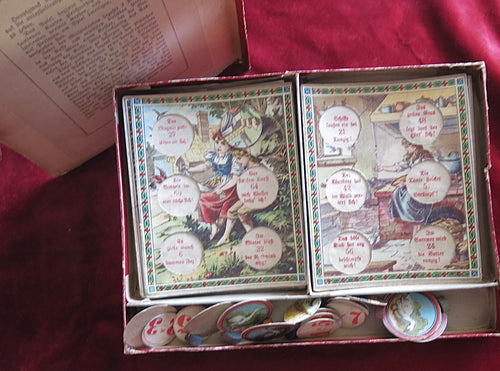 (Années 1890) Jeu de multiplication de bandes dessinées allemandes antiques – Lustiges Ein-Mal-Eins