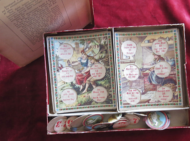 (Années 1890) Jeu de multiplication de bandes dessinées allemandes antiques – Lustiges Ein-Mal-Eins