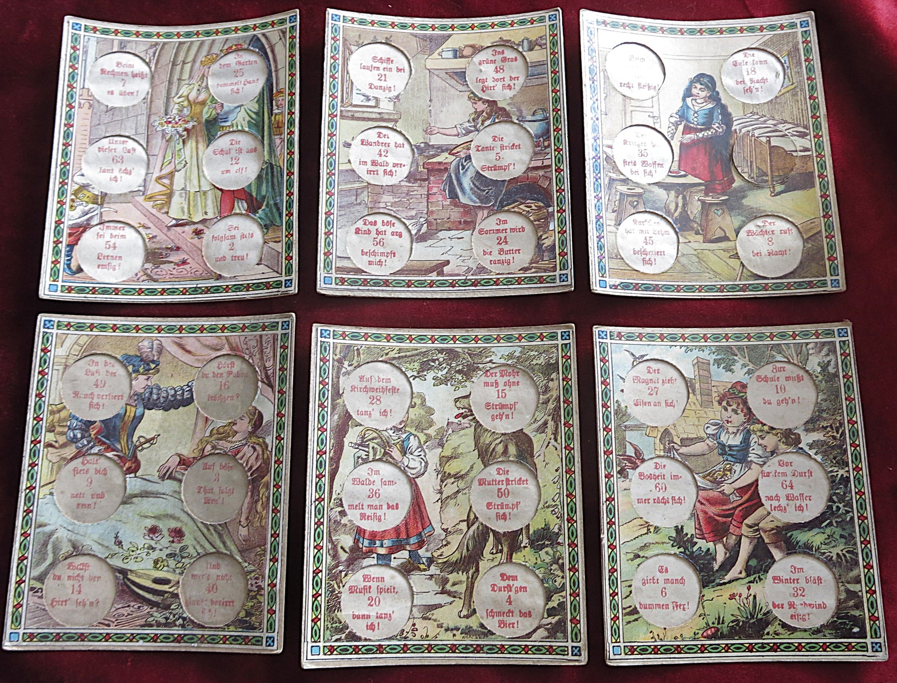 (1890s) Antique German Comic Multiplication Game – Lustiges Ein-Mal-Eins