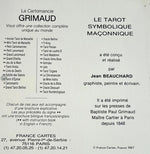 Le Tarot Symbolique Maçonnique – Affiche Feuille Non Coupée Originale 1987