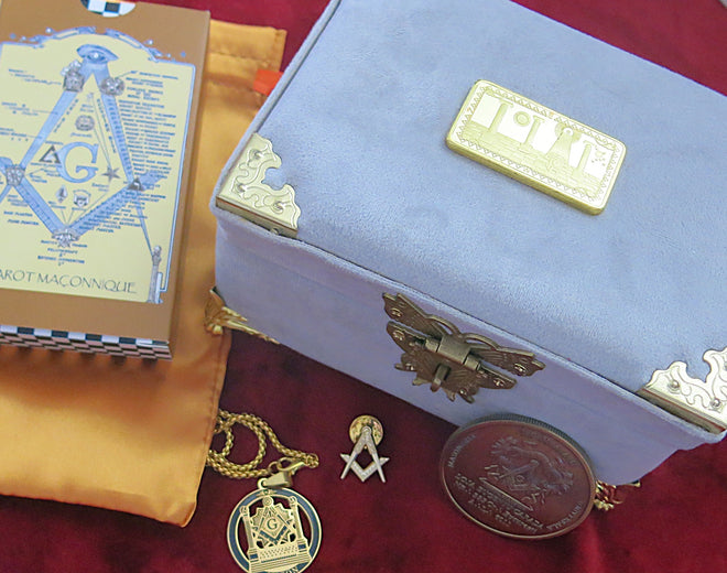 TAROT FRANC-MAÇON + BOÎTE NOIRE - Cadeau maçon | boîte maçon | Franc-maçon | Pendentif maçonnique
