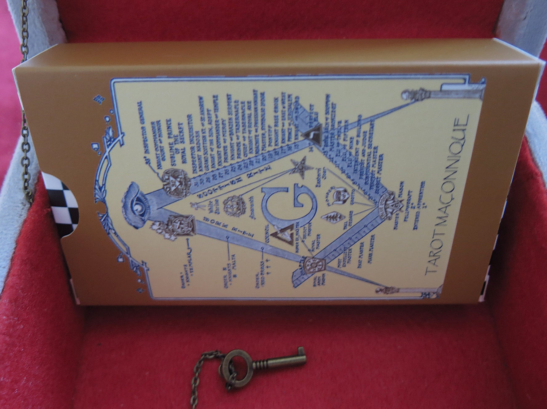 TAROT FRANC-MAÇON + BOÎTE NOIRE - Cadeau maçon | boîte maçon | Franc-maçon | Pendentif maçonnique