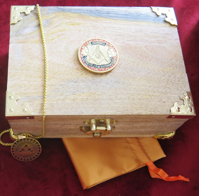 Cadeau Franc-Maçon - Tarot maçonnique + coffret bois vintage | coffret maçon |