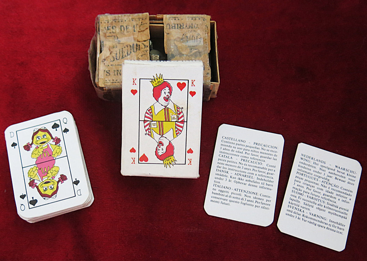 Cartes à jouer McDonald’s – Mini jeu de 1992 – Ronald McDonald, Hamburglar, Birdie