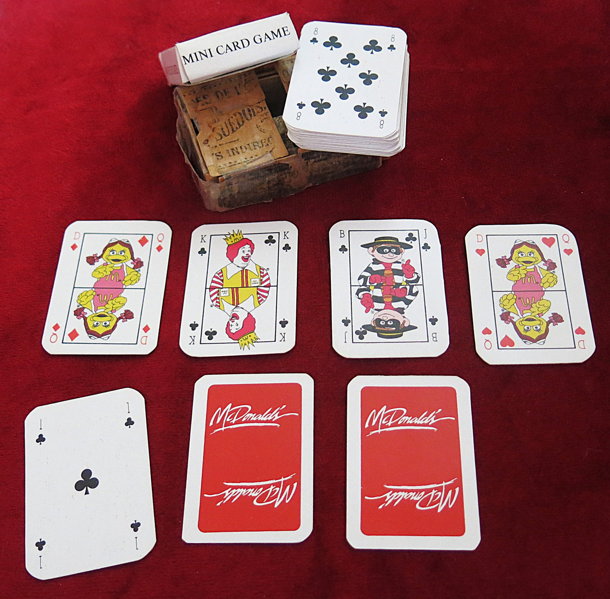 Cartes à jouer McDonald’s – Mini jeu de 1992 – Ronald McDonald, Hamburglar, Birdie