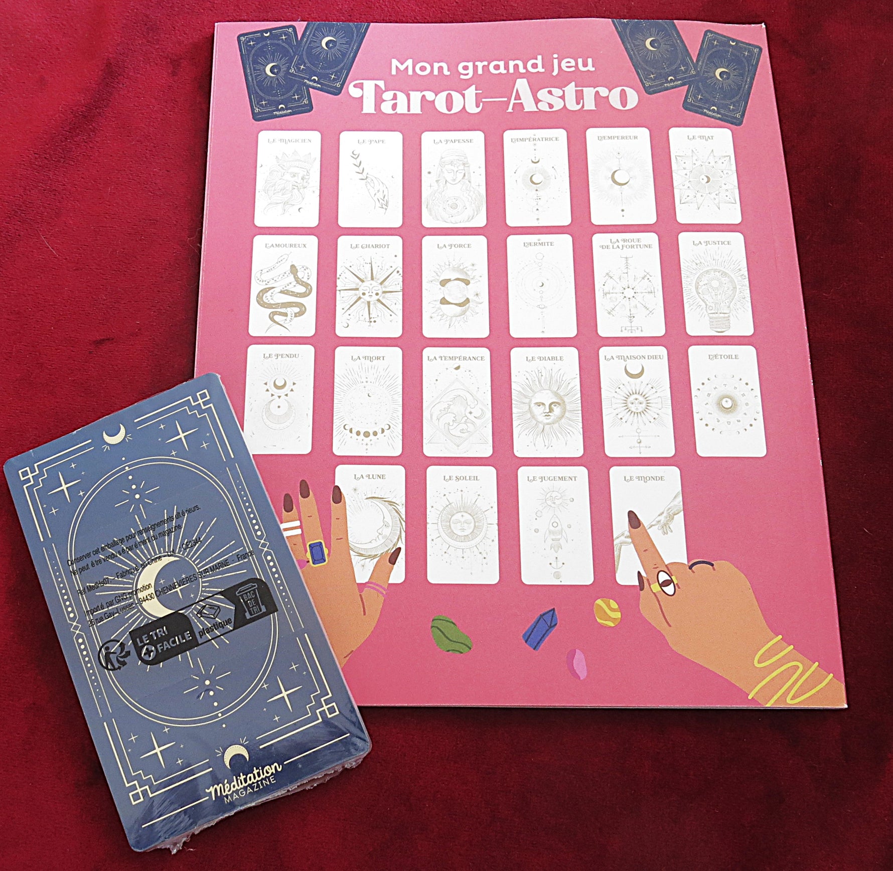 Kit de Méditation Astro Tarot Français – Guide Astrologie + Magazine – Idéal Débutants