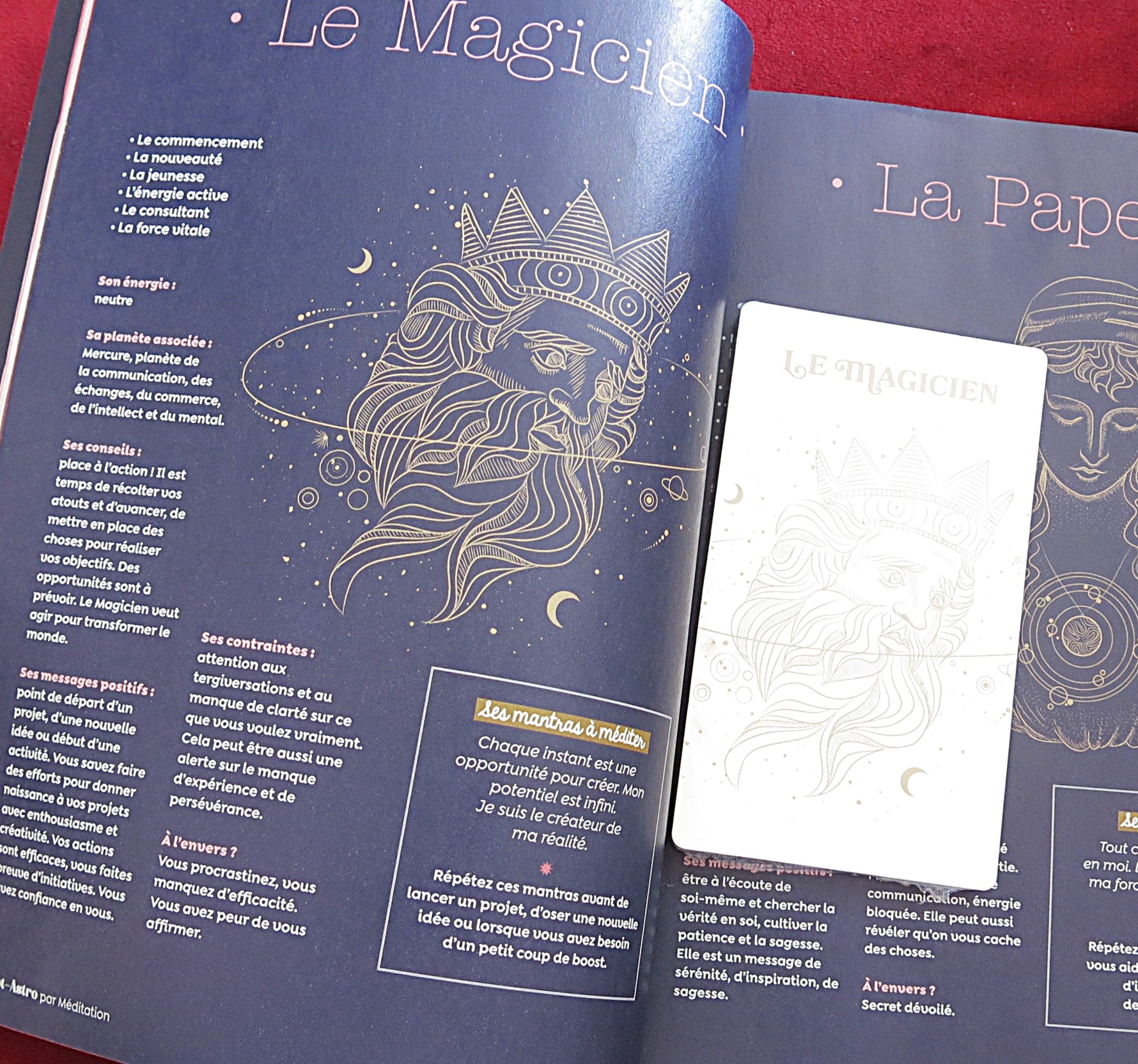 Kit de Méditation Astro Tarot Français – Guide Astrologie + Magazine – Idéal Débutants