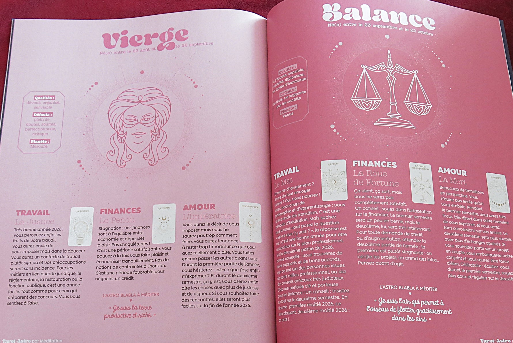 Kit de Méditation Astro Tarot Français – Guide Astrologie + Magazine – Idéal Débutants
