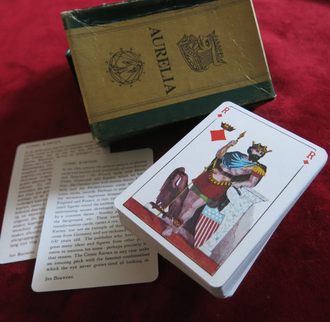 Vintage Comic Playing Cards Aurelia - Poker Original very old - Anciennes Cartes a jouer