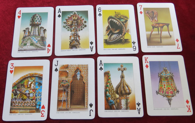 1992 Vintage Deck of cards, 52 cards, architecture of Gaudi