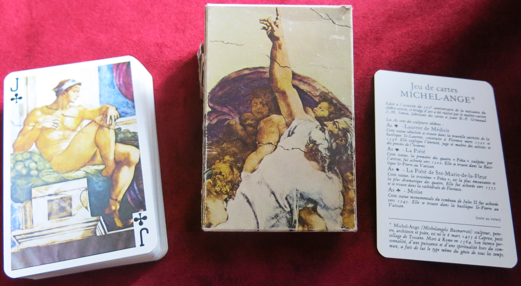 Rare jeu de cartes « Michel-Ange » de 1975 – Édition 500e anniversaire – Collection Renaissance Art