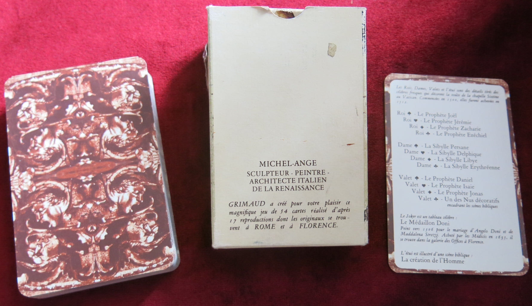 Rare jeu de cartes « Michel-Ange » de 1975 – Édition 500e anniversaire – Collection Renaissance Art