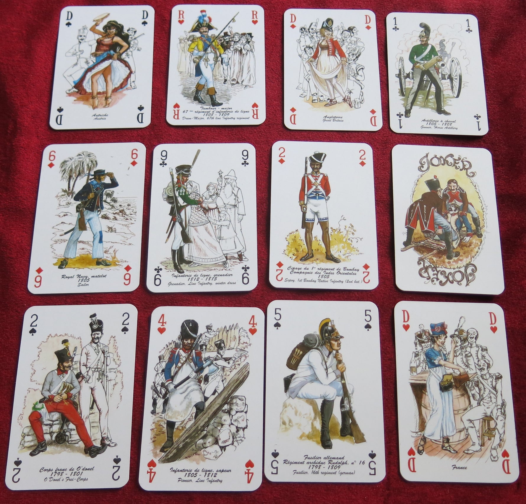 Soldiers of Napoleon – Vintage 90s Illustrated Playing Cards (54 Cards)