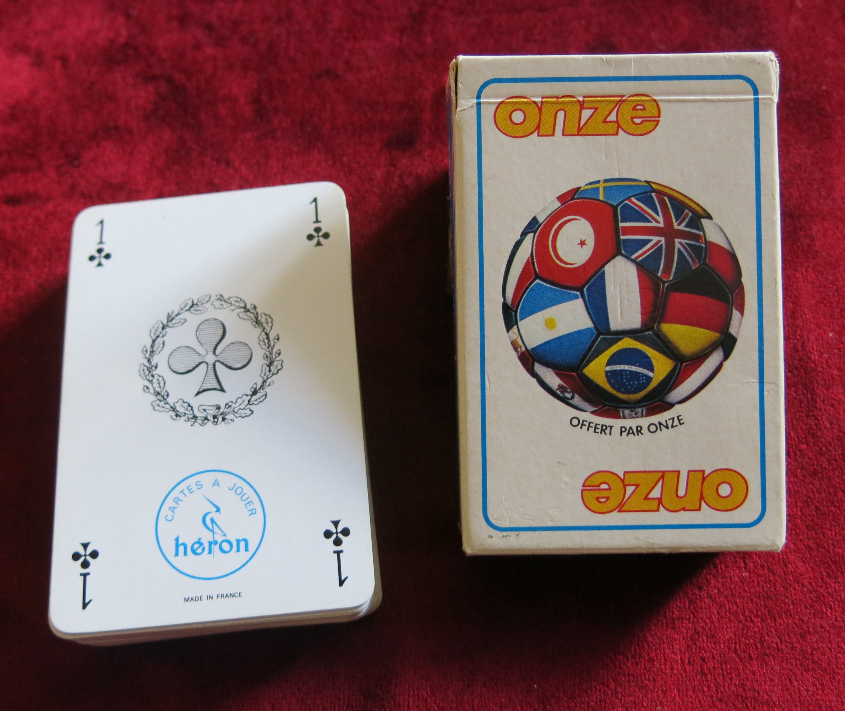 1990s Héron ONZE Football Cards – International Flags Deck – Soccer Collectible Deck