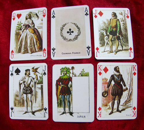 Rois et Reines de France – Lot de 2 jeux de cartes vintage (Grimaud 1985)
