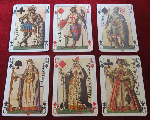 Rois et Reines de France – Lot de 2 jeux de cartes vintage (Grimaud 1985)