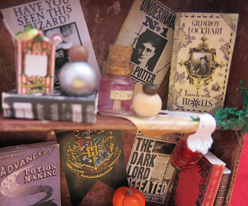 Coffret de sorciers miniatures Harry Potter, petits livres de magie - Pots d'apothicaire miniatures avec potions