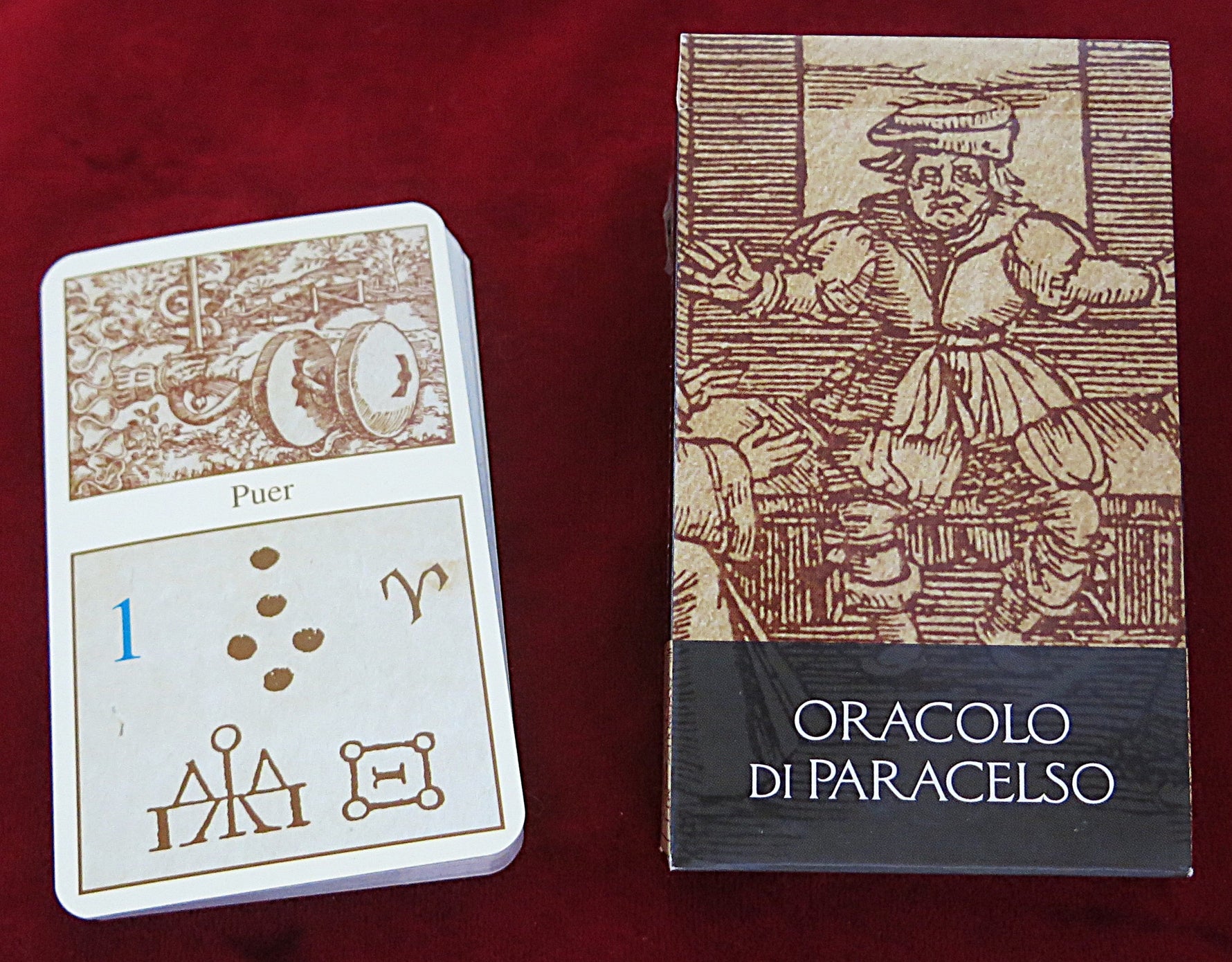 Oracle of Paracelsus 2002 + guide ENG-FR – Rare Christian Geomantic Deck - Alchemical Prophecies of Paracelsus