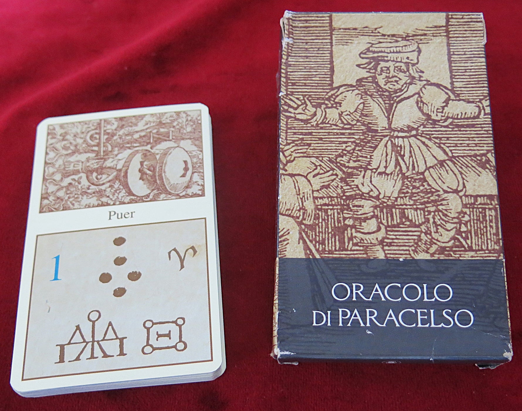 Oracle of Paracelsus 2002 + guide ENG-FR – Rare Christian Geomantic Deck - Alchemical Prophecies of Paracelsus