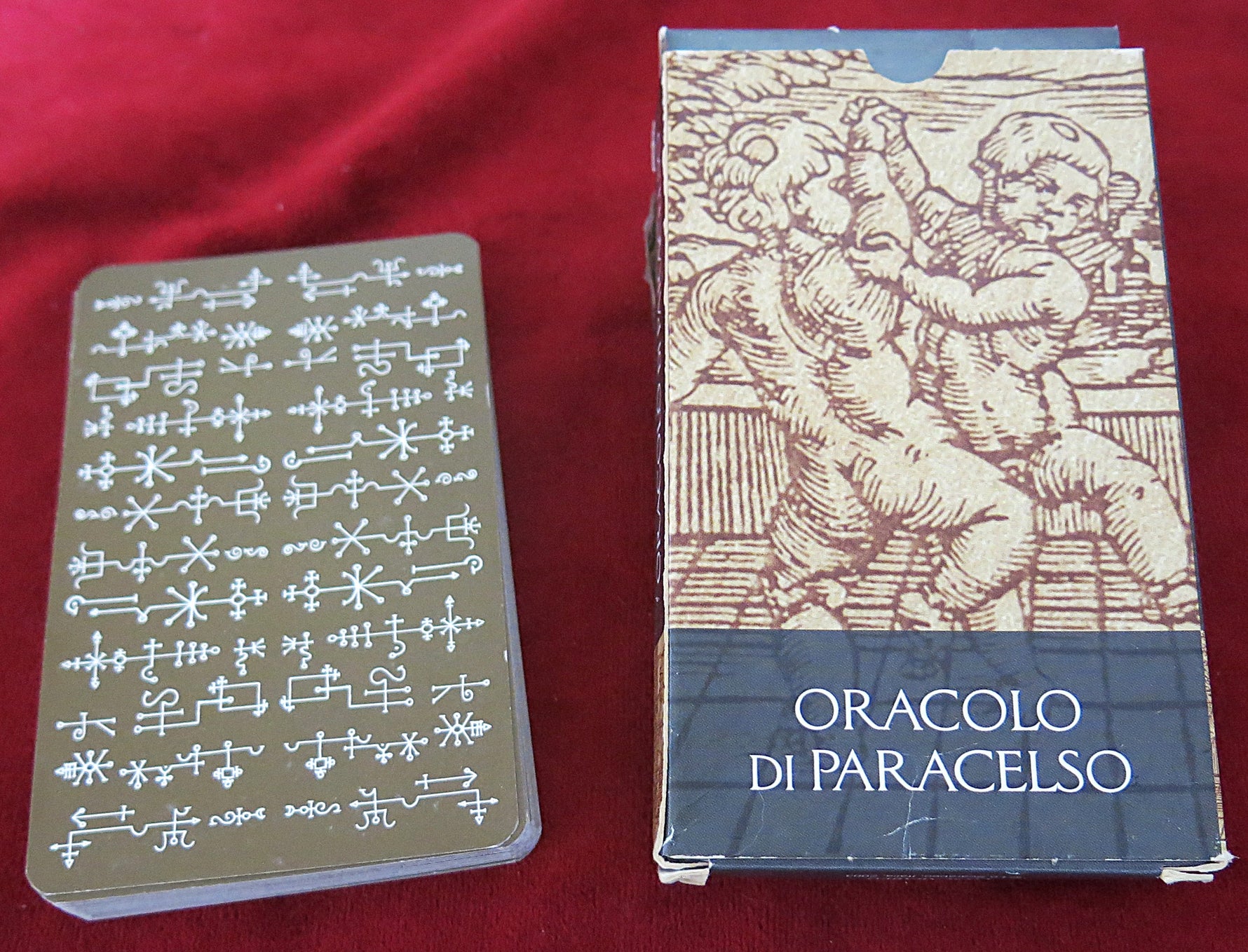 Oracle of Paracelsus 2002 + guide ENG-FR – Rare Christian Geomantic Deck - Alchemical Prophecies of Paracelsus