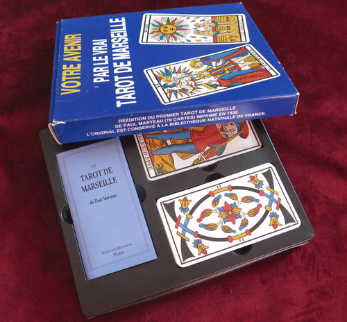 Tarot de Marseille – Paul Marteau – Édition Dusserre 1990 – Coffret Bleu « Votre Avenir » – Rare Deck Vintage