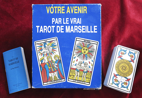 Tarot de Marseille – Paul Marteau – Édition Dusserre 1990 – Coffret Bleu « Votre Avenir » – Rare Deck Vintage