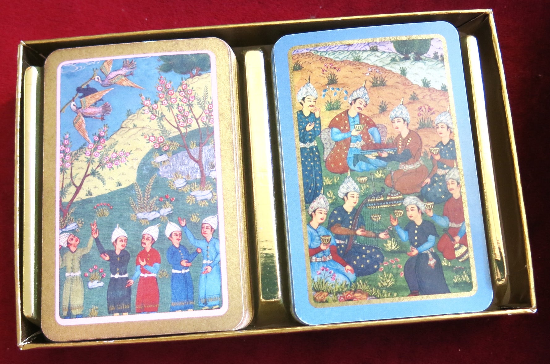 Persian Garden & Fournier Playing Cards – 2 Vintage Bridge Deck Sets – Carta Mundi & Fournier