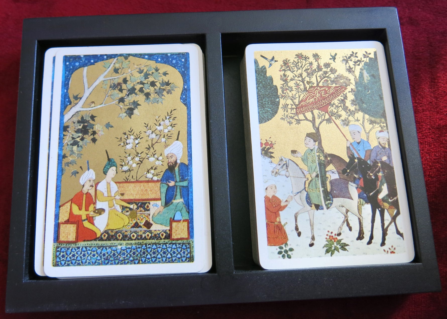 Persian Garden & Fournier Playing Cards – 2 Vintage Bridge Deck Sets – Carta Mundi & Fournier
